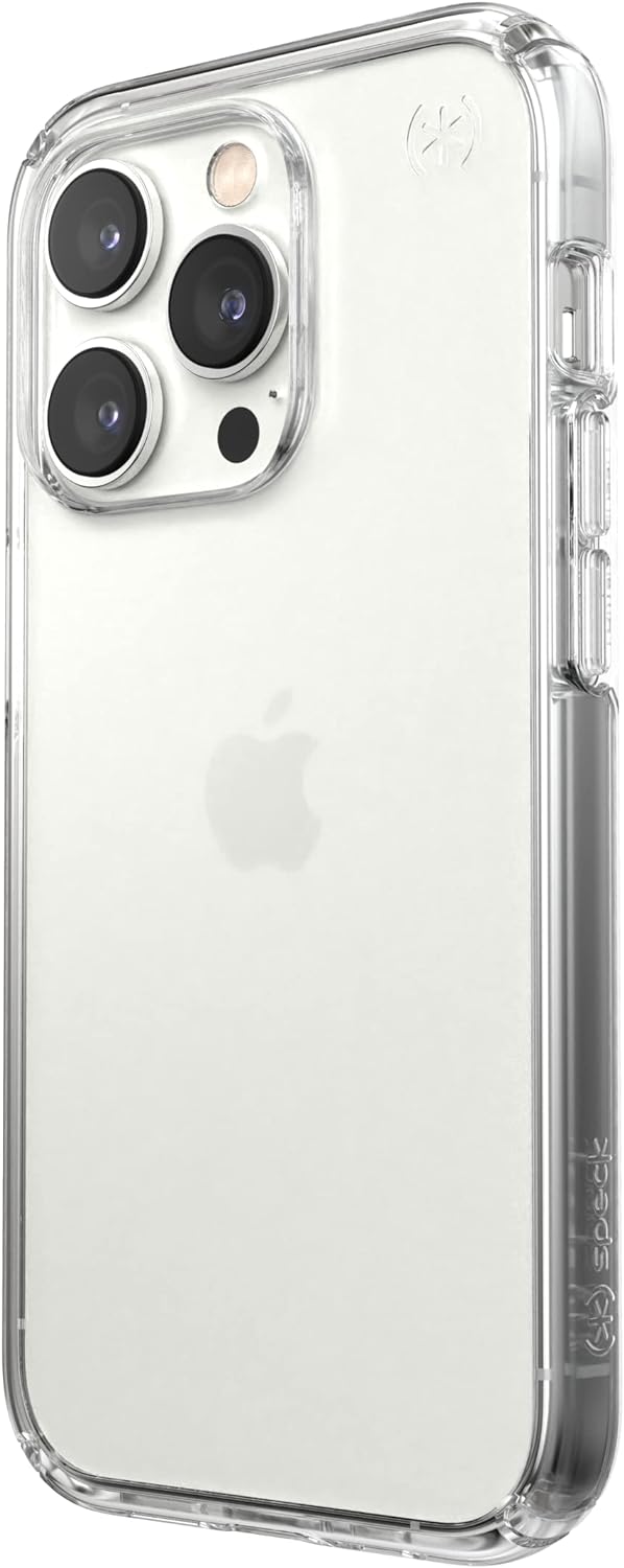 Speck Clear iPhone 14 Pro Case - Drop Protection, Scratch Resistant Dual Layer Slim Phone Case for 6.1 Inch iPhones 14 Pro - MagSafe Compatible - Anti-Yellowing - Presidio Perfect - Clear