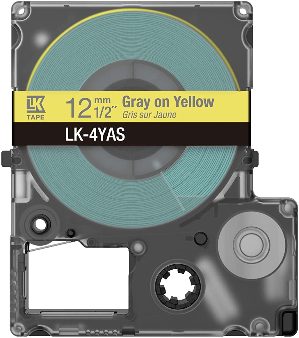 Epson - Epson LK-4YAS Gray on Soft Yellow Tape Cartridge 12mm - C53S672104