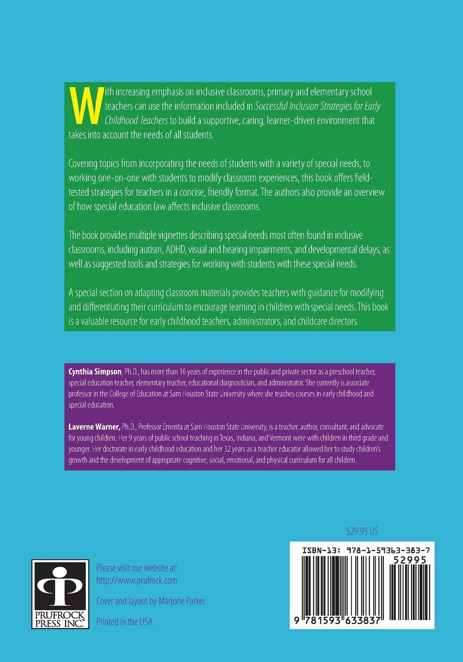 Successful Inclusion Strategies for Early Childhood Teachers