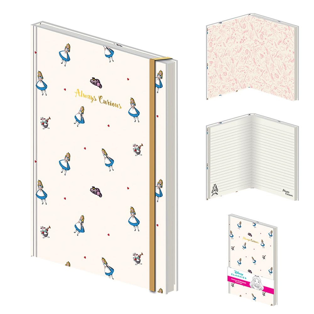 Pyramid International Disney Alice In Wonderland Premium Notebook, A5 Lined Pages (Always Curious Design) - Official Merchandise