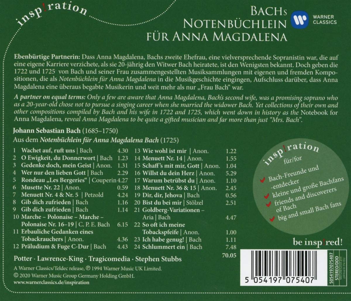 Bach'S Notenbüchlein Für Anna Magdalena Bach