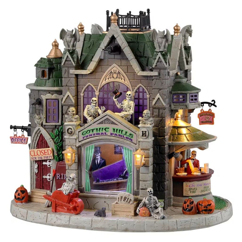 Lemax - Spooky Town - Lighted Buildings: Gothic Hills Funeral Parlor - (35002) /Xmas
