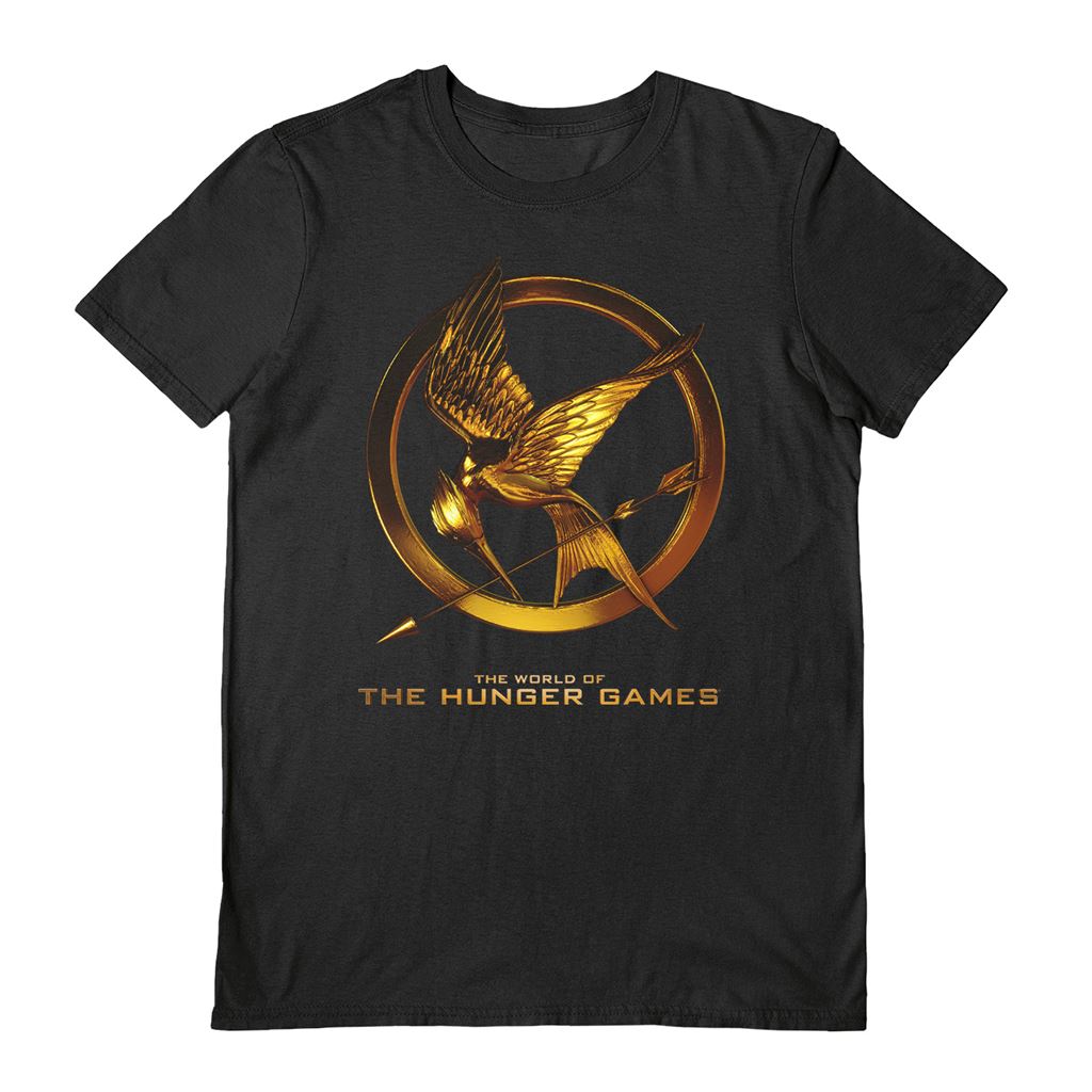THE HUNGER GAMES (MOCKINJAY) BLACK UNISEX T-SHIRT SMALL
