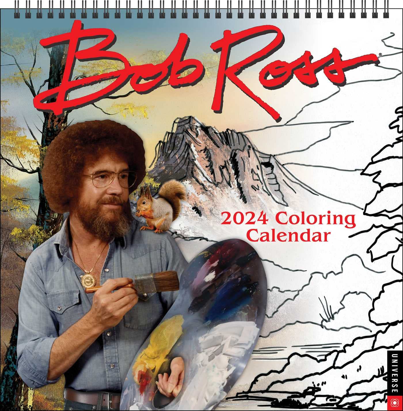 Wall - Cal 24 Bob Ross 2024 Coloring Wall Calen