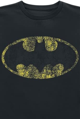 BATMAN Distressed Logo Unisex T-Shirt Black, 12 Years Black