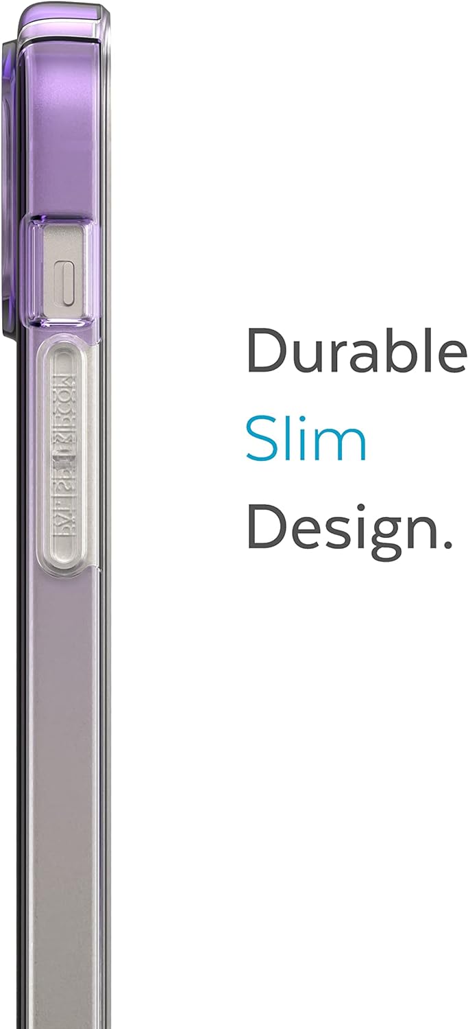 Speck Products Gemshell Ombre Case fits iPhone 14 Plus 6.7" Model, Amethyst Purple Fade/Clear PURPLE /CLEAR