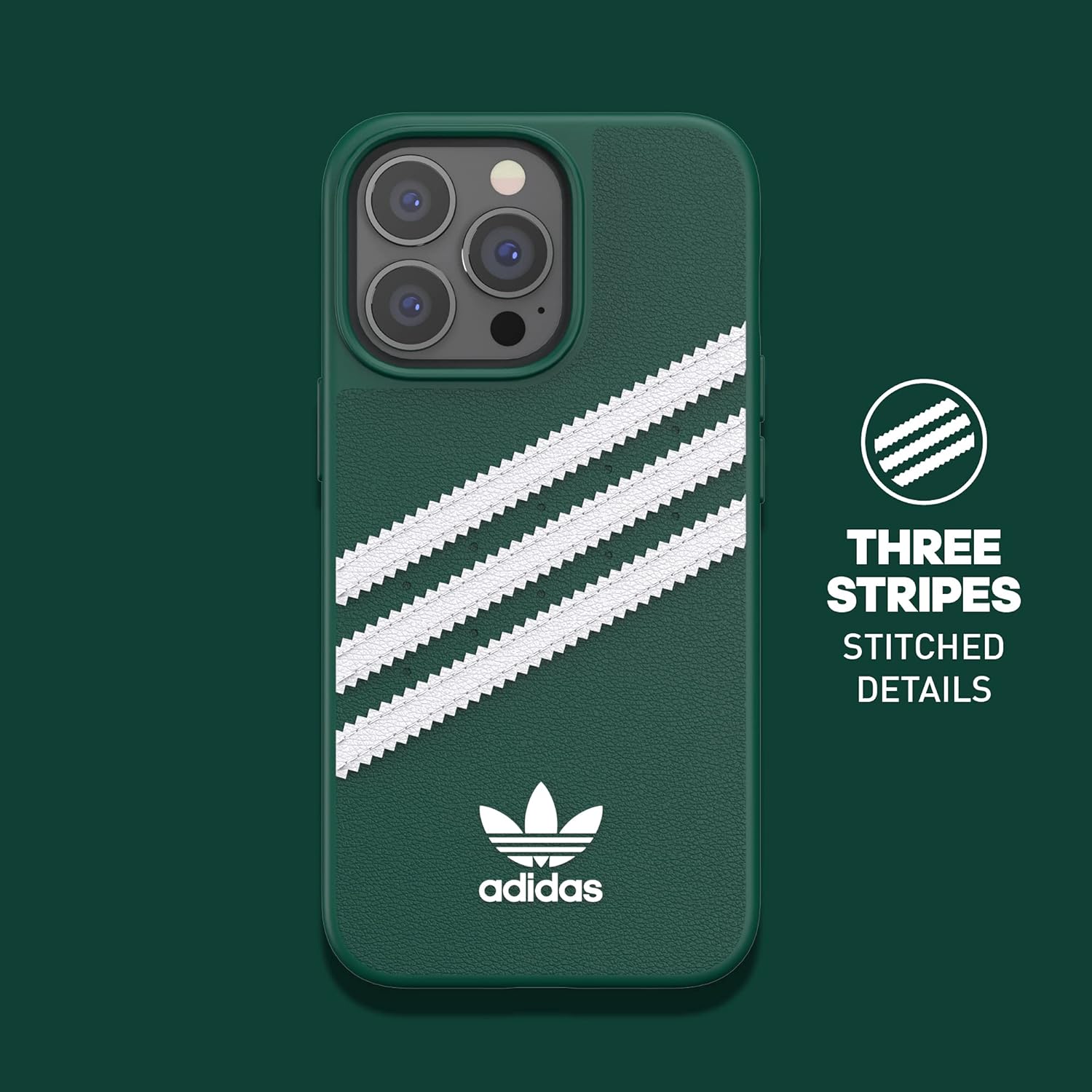 adidas Compatible with iPhone 13 Pro 6.1" Case, Original Shaped Case, Protective Case, Collegiate Green
