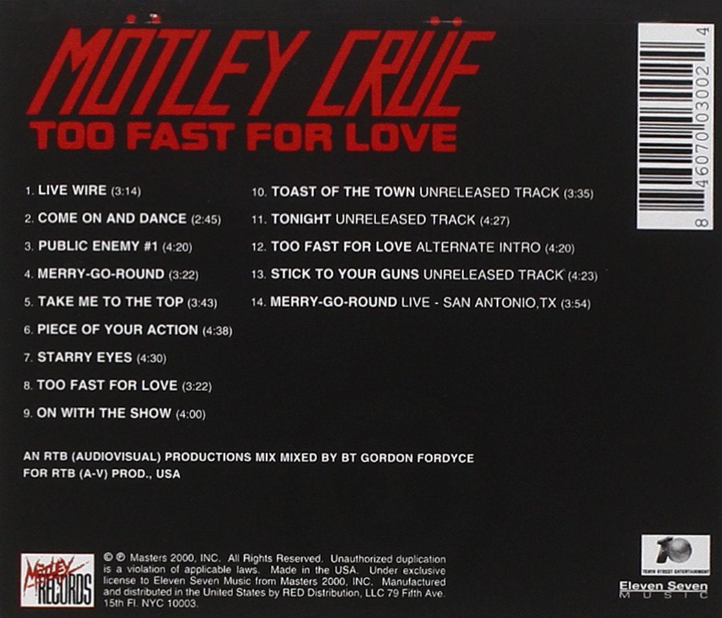 Too Fast For Love
