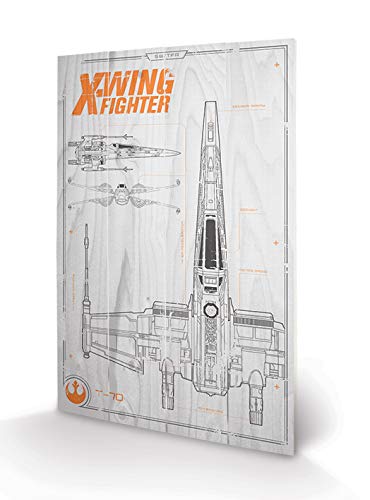 STAR WARS - Impression sur Bois 40X59 - X-Wing Pla
