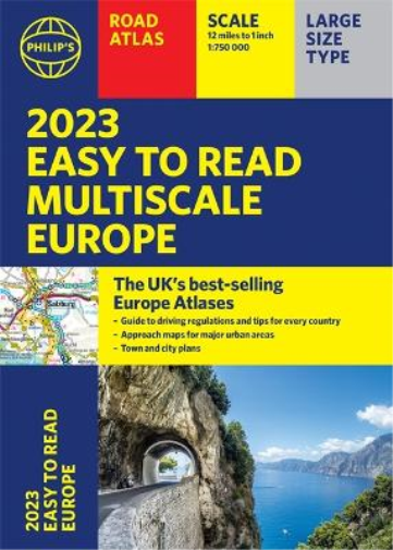 2023 Philip's Easy to Read Multiscale Road Atlas Europe