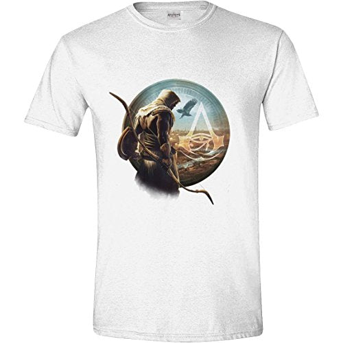 Assassin's Creed: Origins - Bayek Men T-Shirt - White, Size:XXL