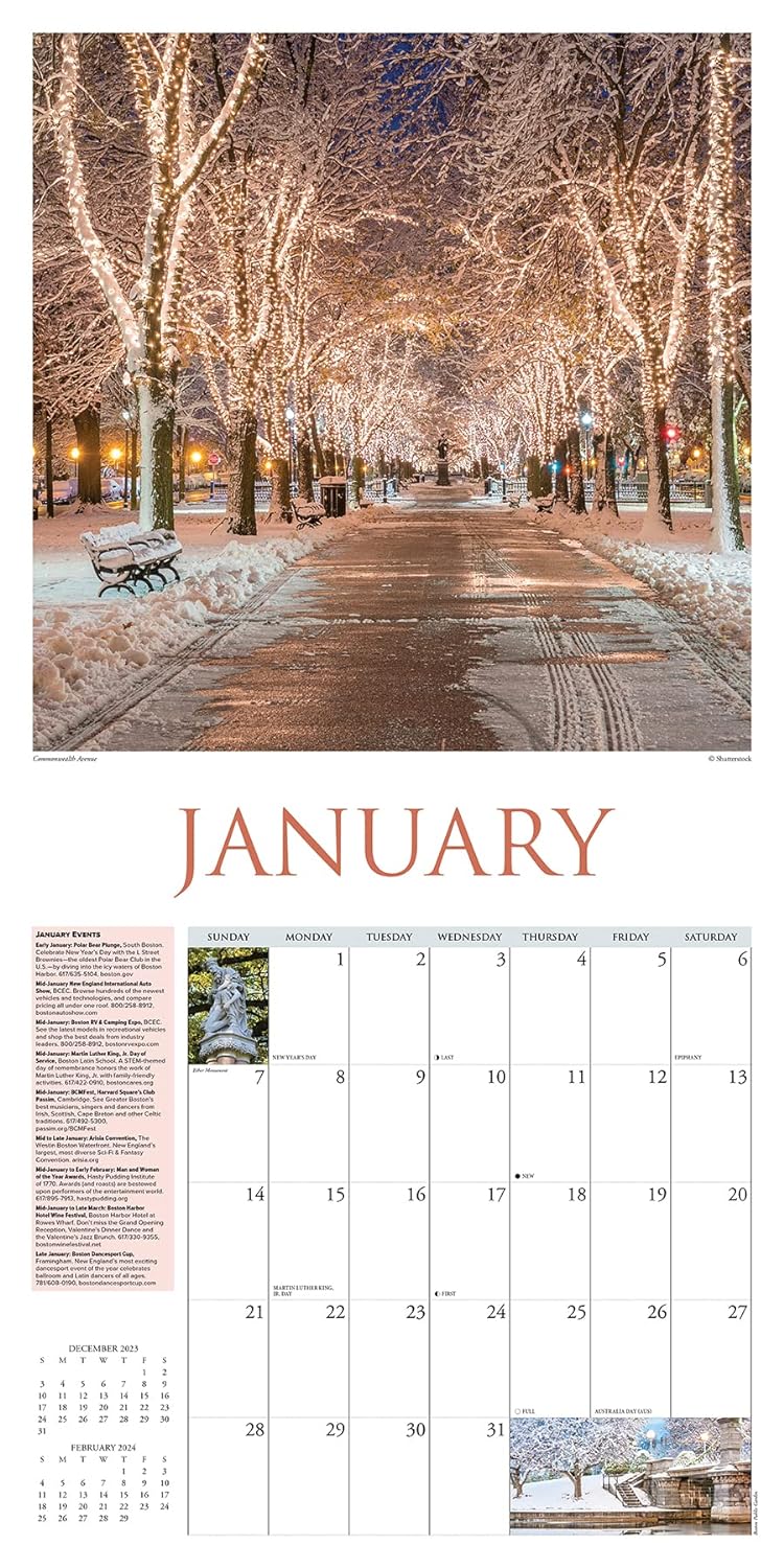 Boston 2024 12 X 12 Wall Calendar