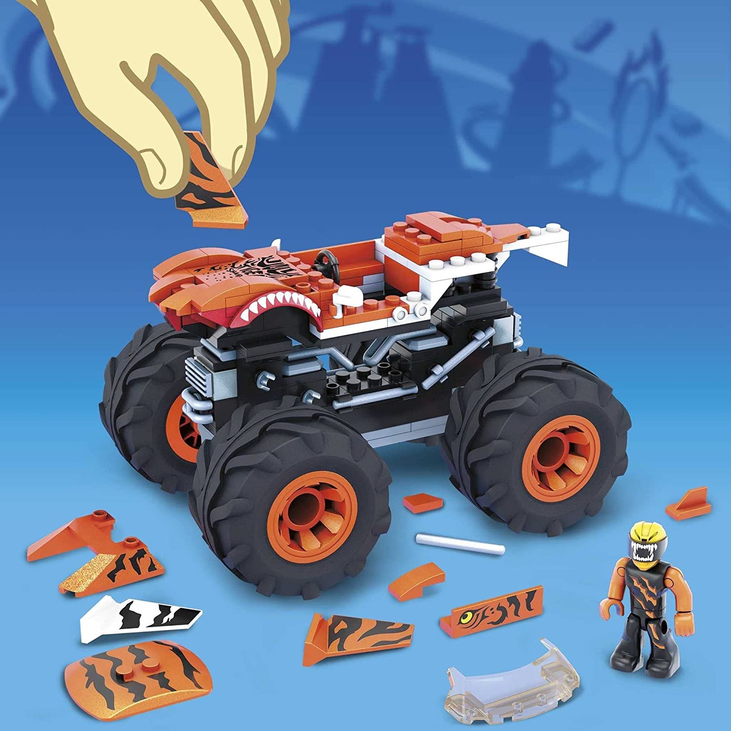 Mega Construx Hot Wheels Monster Trucks Tiger Shark