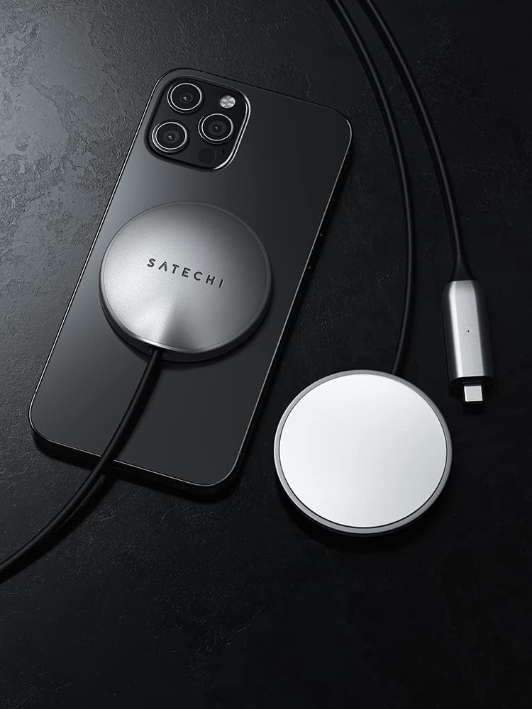 Satechi USB-C Magnetic Wireless Charging Cable (Magnetic Wireless Charger) - Compatible with iPhone 14 Pro Max/14 Pro/14/14 Plus, iPhone 13 Pro Max/13 Pro/13/13 Mini, 12 Pro Max/12 Pro/12/12 Mini