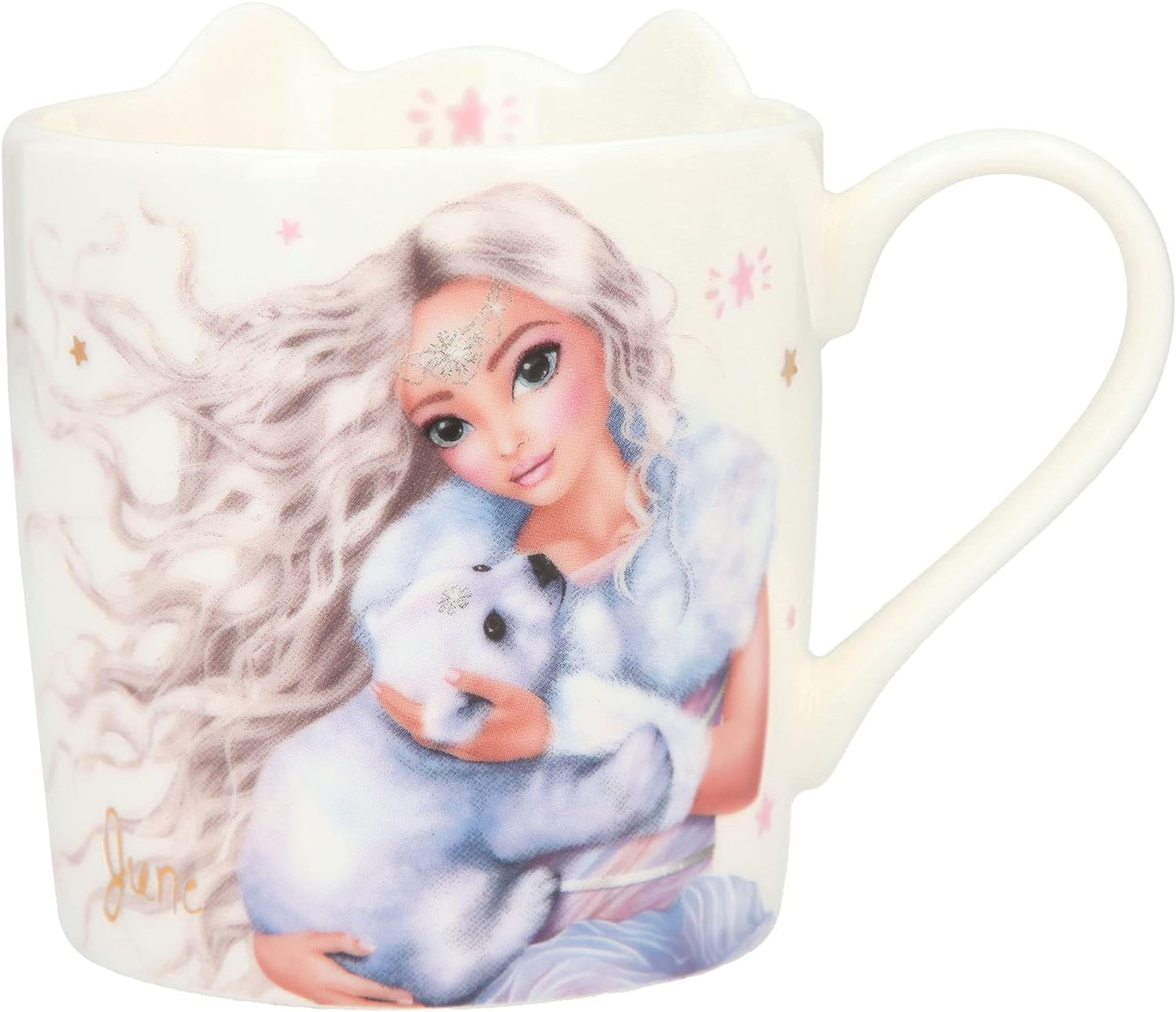 Depesche 12033 TOPModel Iceworld Mug in White with Model Polar Bear Ears and Gold Print, Drinking Cup with Porcelain Handle, Capacity: Approx. 300 ml, Multi-Coloured