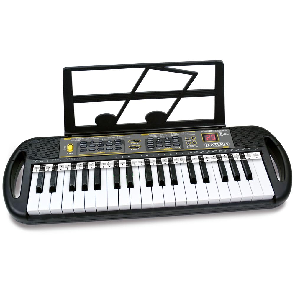 Bontempi 15 3790 Tastiera Digitale 37 Tasti Passo Professionale, Cavo Di Alimentazione Dc/Usb, Leggio, Presa Usb Per Flash Drive E Presa Per Cuffia (