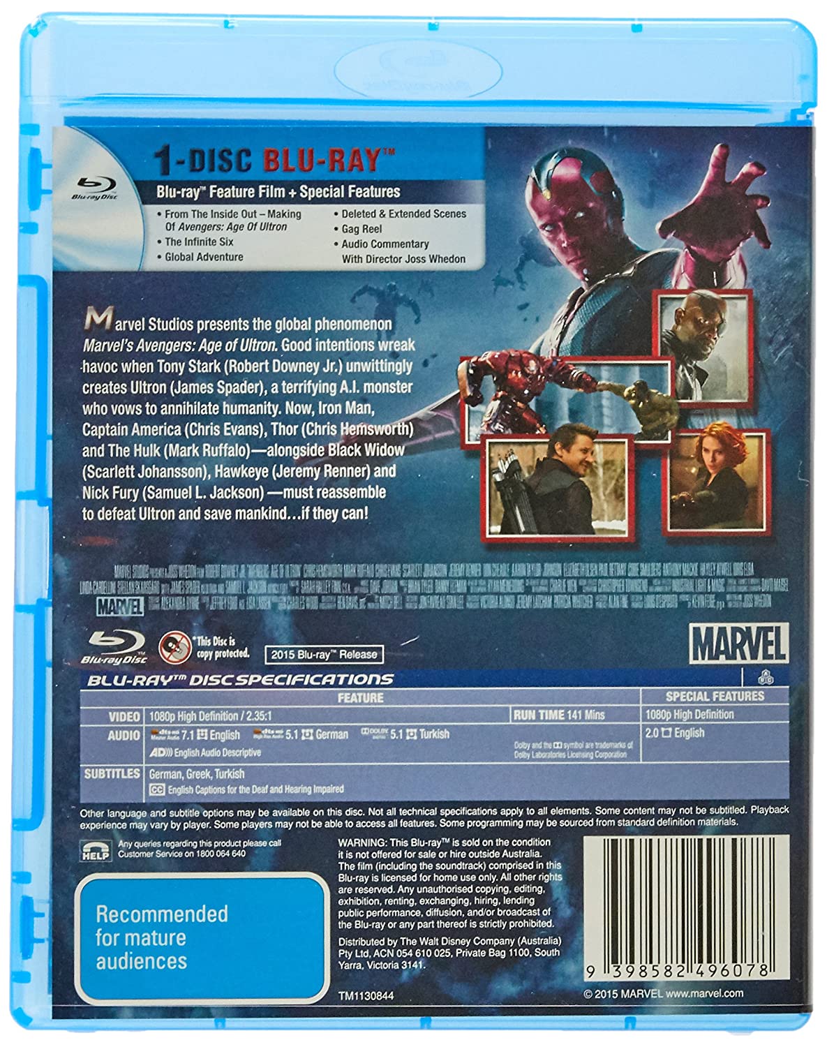 MOVIE - AVENGERS: AGE OF ULTRON (1 BLU-RAY)