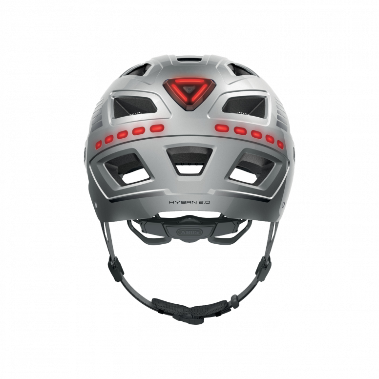 Abus Helmet Hyban 2.0-Led Sgnl Silver M 52-58