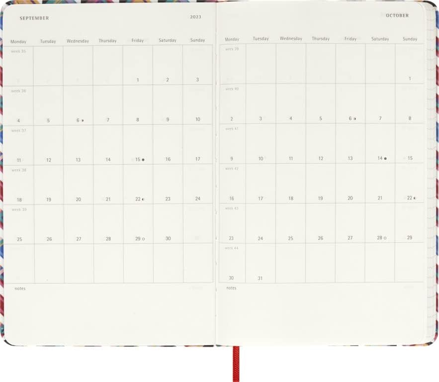 Moleskine - 12-Month Weekly Planner, Weekly Diary 2023, Missoni Limited Edition Planner, Multi-Color Theme, Canvas Hard Cover, Large Size 13 x 21 cm Multi-color Large Planner