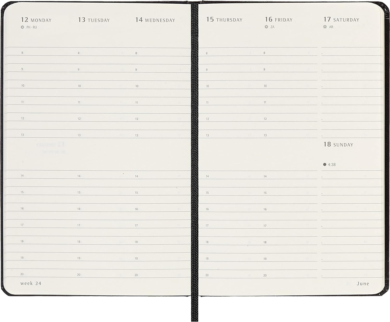 Moleskine Weekly Planner 2023, 12-Month Weekly Diary with Vertical Layout, Weekly Vertical Planner, Hard Cover, Pocket Size 9 x 14 cm, Colour Black Pocket Black