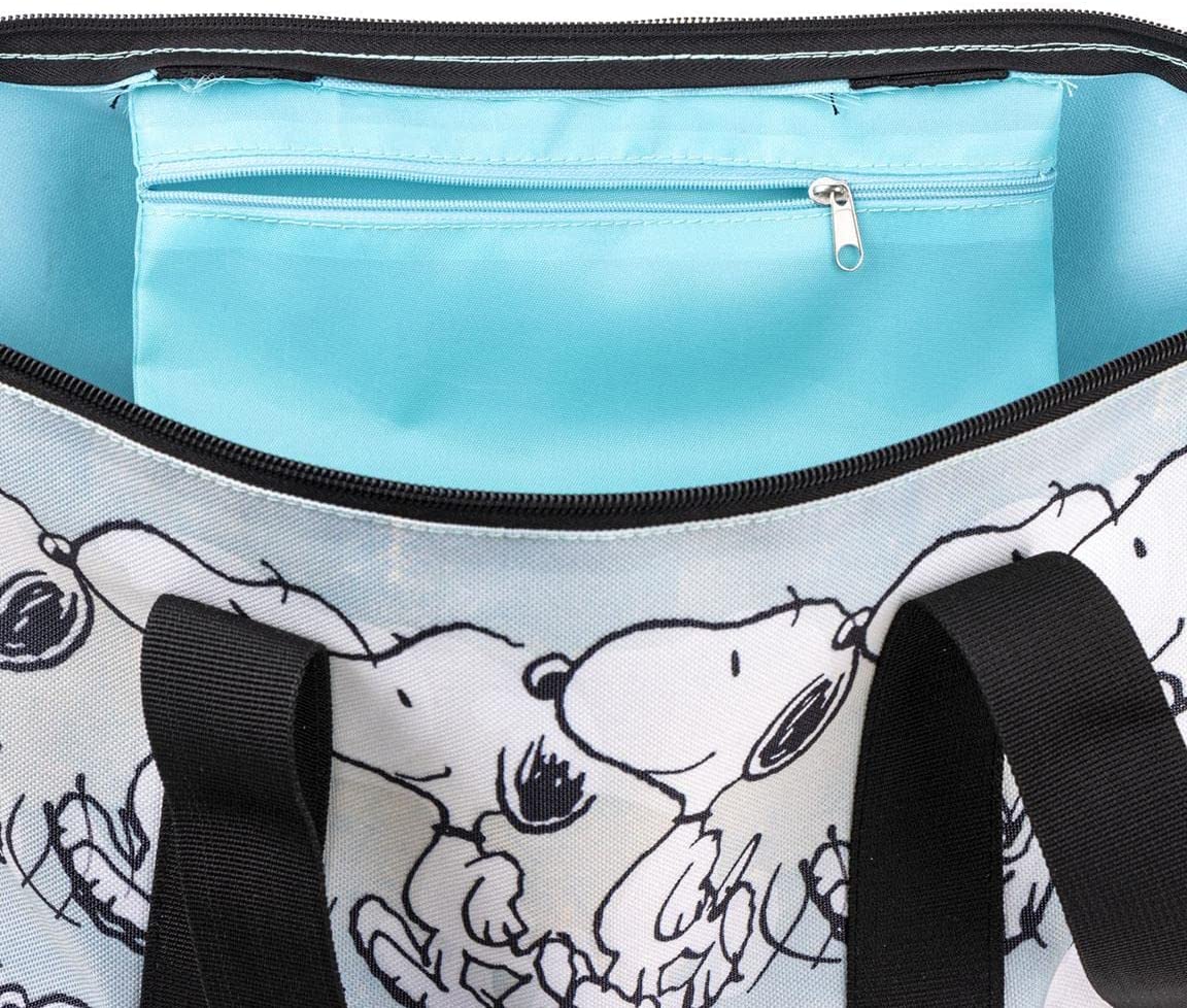 CERDÁ LIFE'S LITTLE MOMENTS Snoopy Beach Bag - Zip Closure - 47 x 33 x 15 cm - Canvas Bag with Long Handles - Design Printed on Canvas - Original Product Designed in Spain