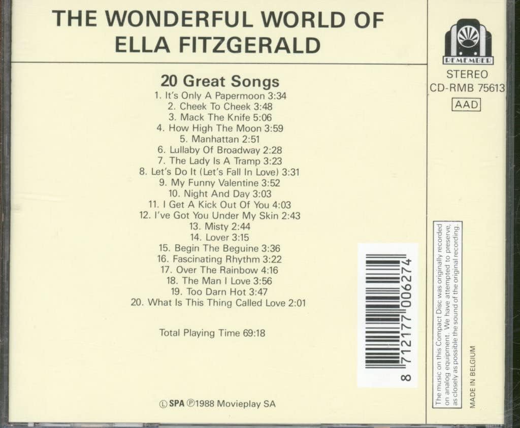 The Wonderful World of ELLA FITZGERALD - 20 Great Songs