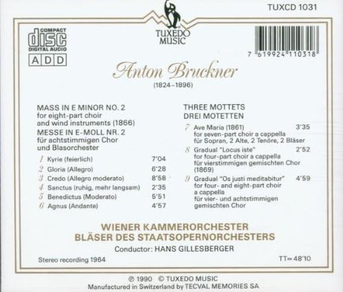 Bruckner - Mass in E minor; (3) Motets