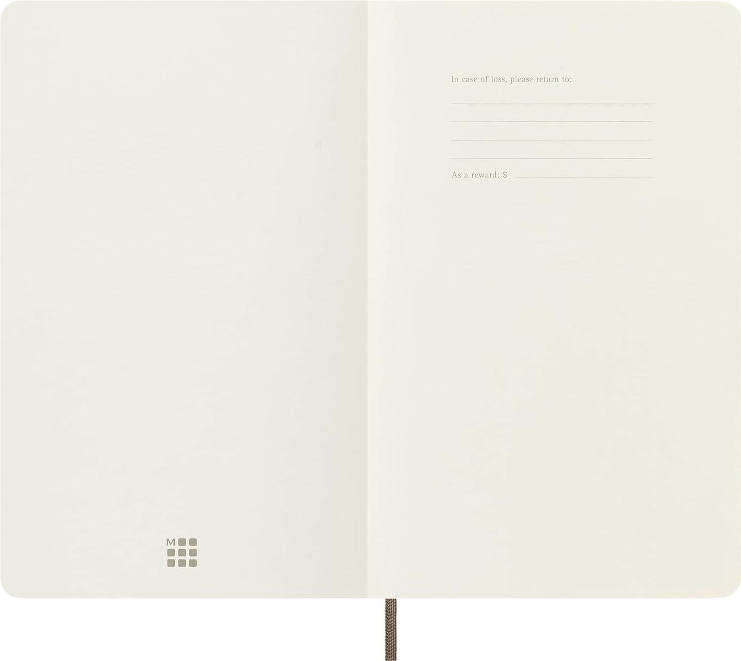 Moleskine Classic Plain Paper Notebook - Soft Cover and Elastic Closure Journal - Color Earth Brown - Large 13 x 21 A5 - 192 Pages Earth Brown Large Plain