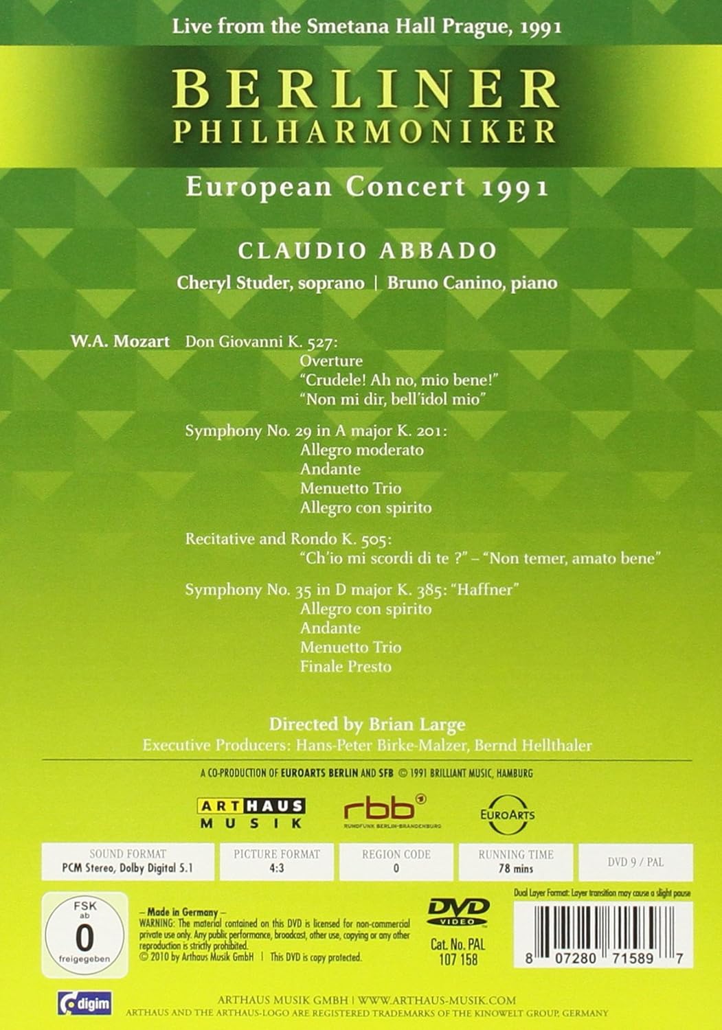 Die Berliner Philharmoniker - Europakonzert 1991, Prag