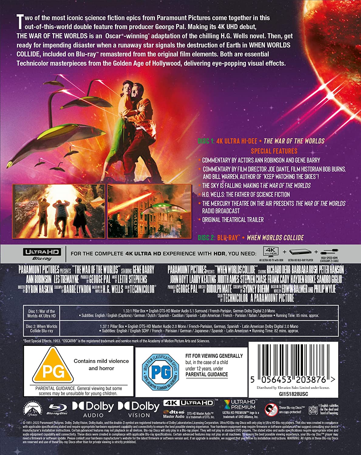The War of the Worlds (1953) 4K UHD + When Worlds Collide BD
