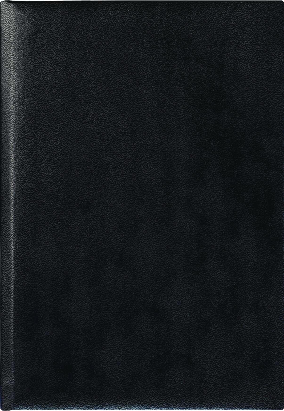 Buchkalender schwarz 2024 - Bürokalender 14,5x21 cm - 7 Tage auf 6 Seiten - wattierter Kunststoffeinband - Stundeneinteilung 7 - 19 Uhr - 873-0020