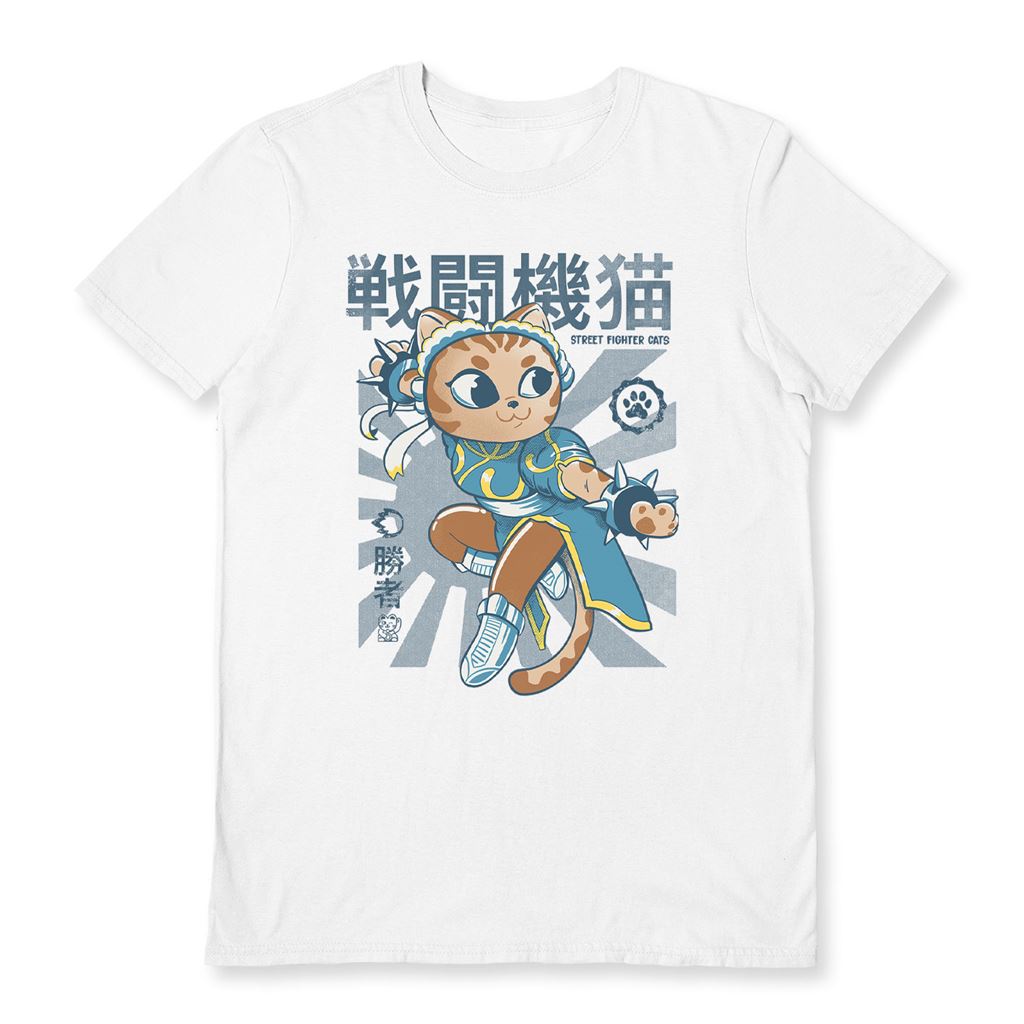 PEPE RODRIGUEZ (CHUN LI CAT) WHITE UNISEX T-SHIRT