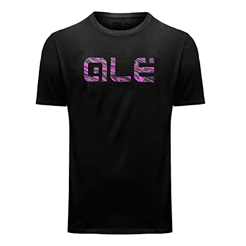 Alé Clothing Pink Swirl Logo T-Shirt Black Mens L