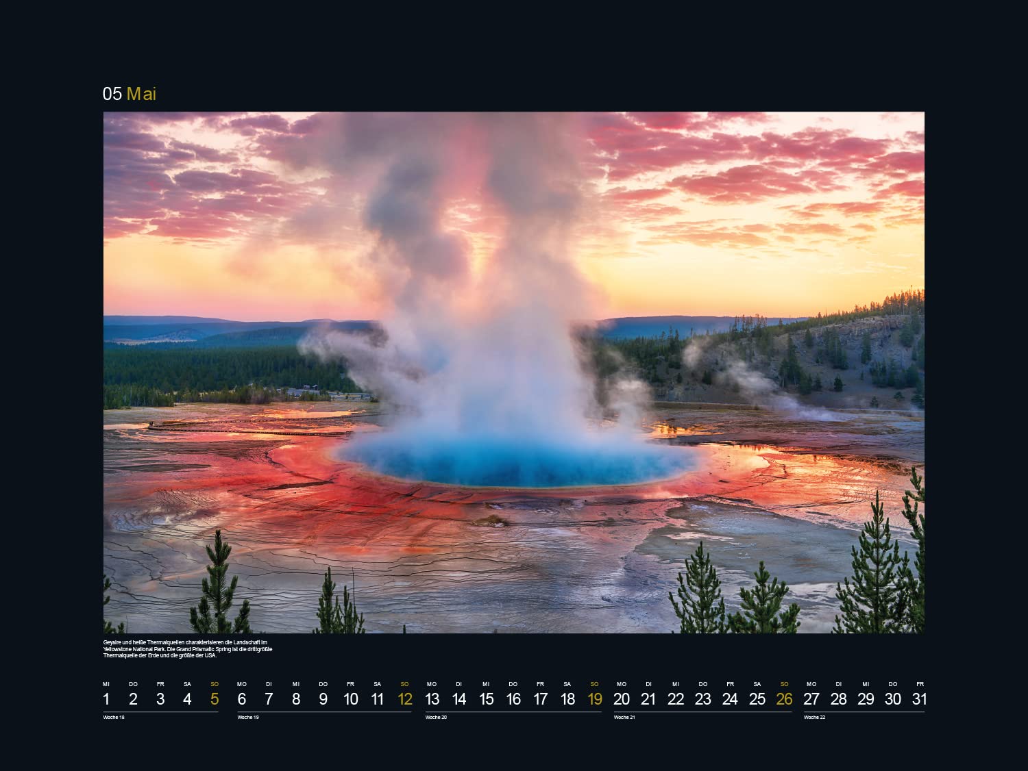 KUNTH Monats-Wandkalender Unesco Naturerbe der Wel