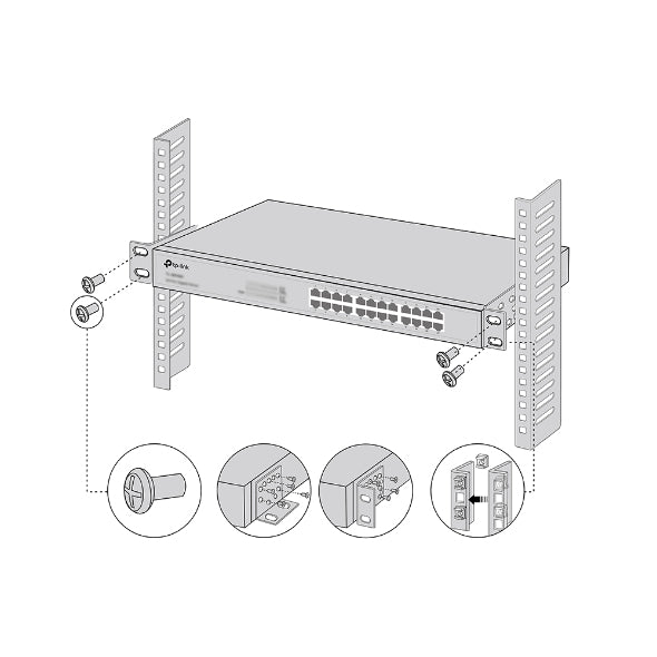 Tp-Link - Rack Mounting Kit - 19`` - For Deltastream Ds-P7001-08, Jetstream Tl-Sg2218, Sg3210, Sg3428, Sg3452, Sx3016, Om