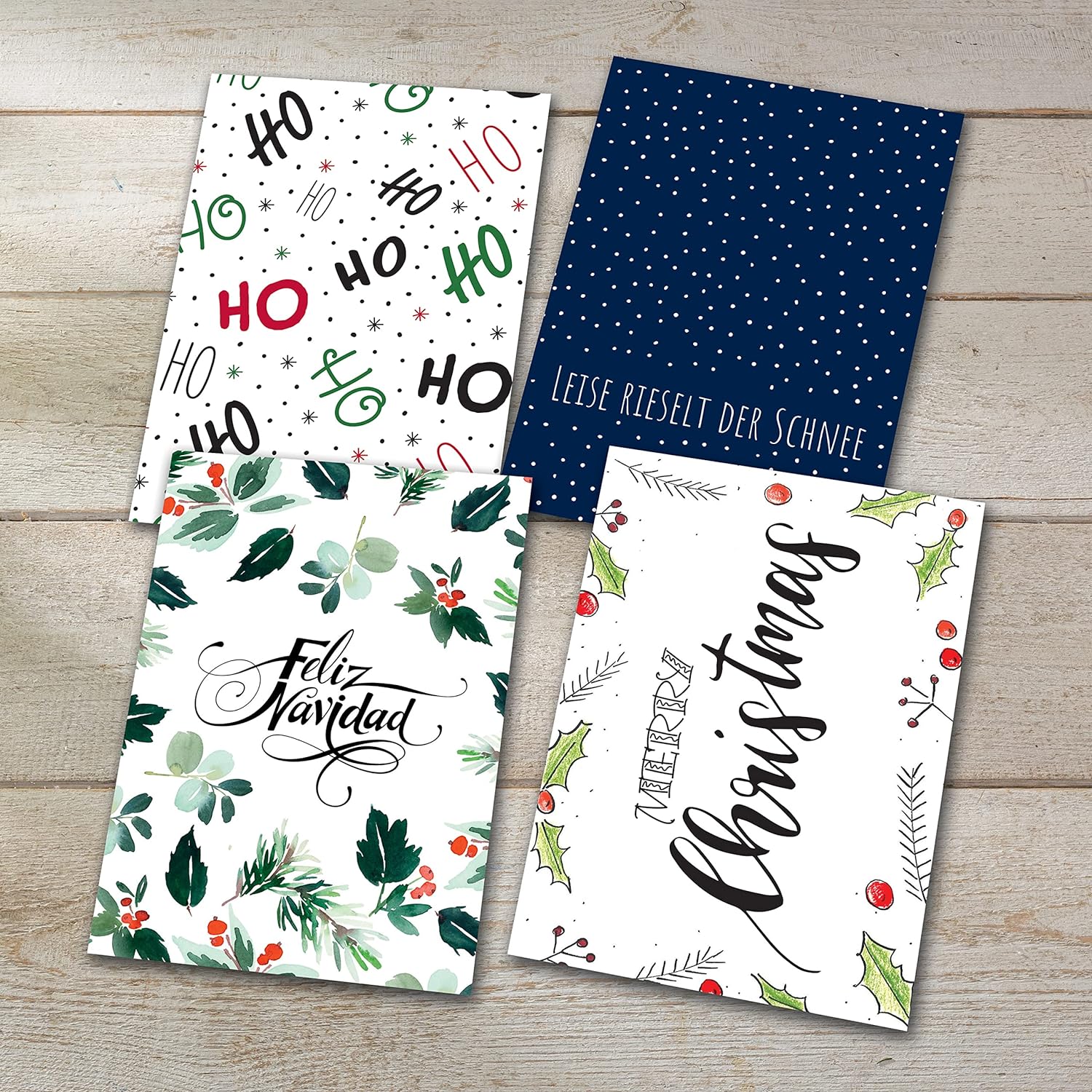 SIGEL DS701 Set of 24 Christmas postcards, 12 motifs, White carton, pre-printed, easy to print white - post cards
