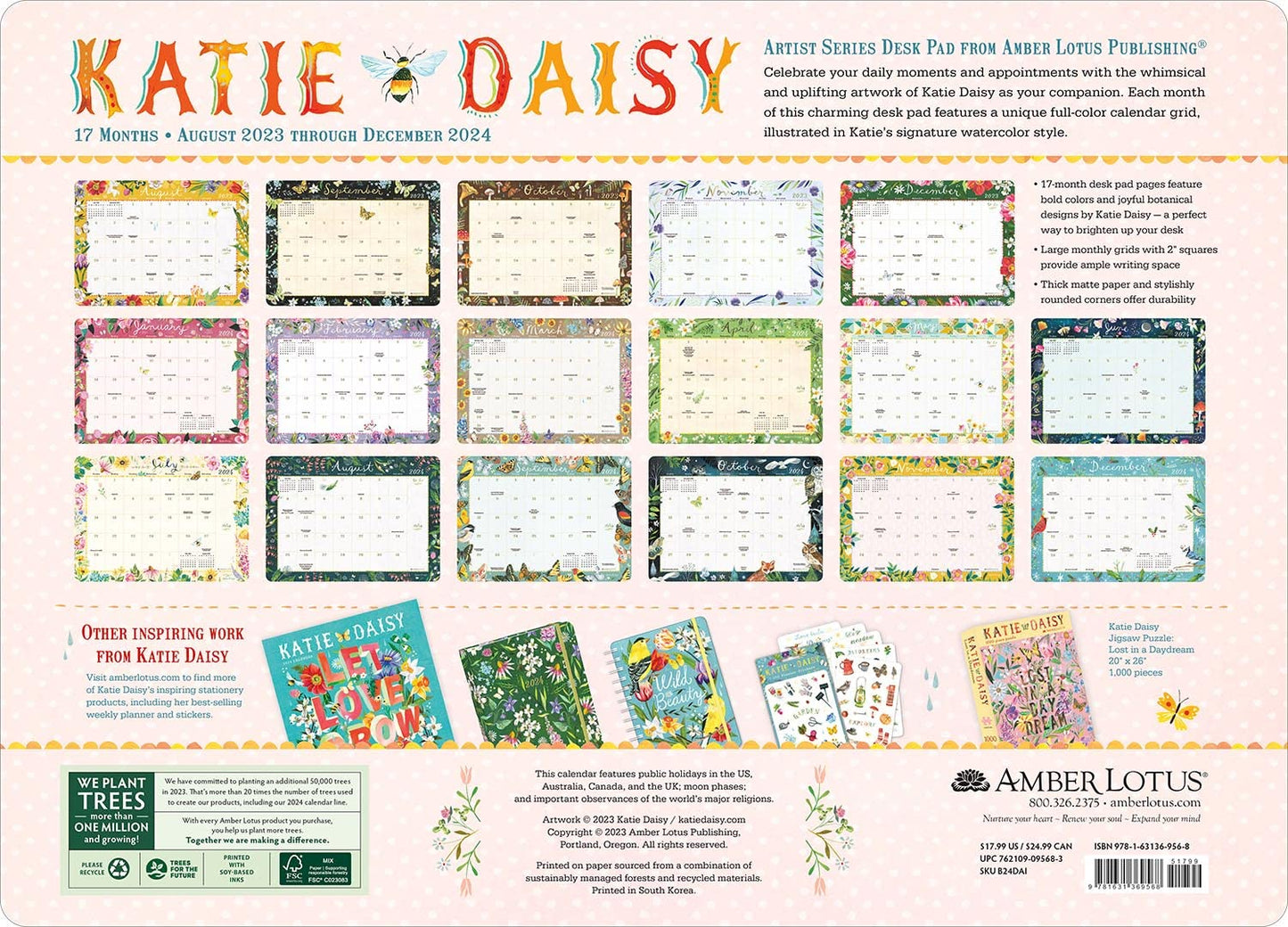 Katie Daisy 2023-2024 Desk Pad