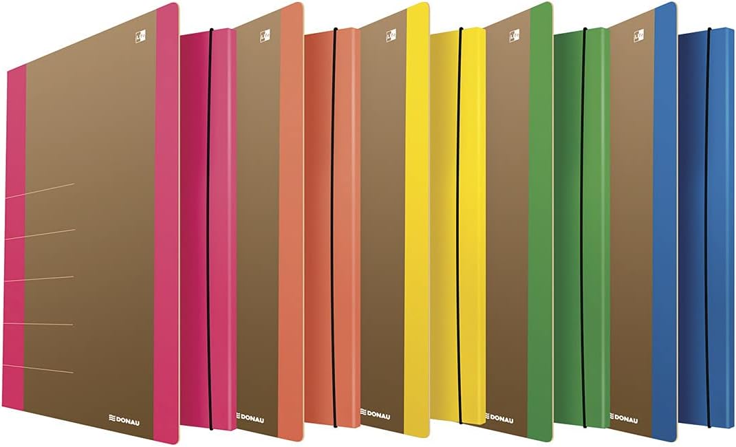 Cardboard Folder with Elastic Band DONAU Life 500gsm A4 Orange/Document Archiving/Type-3-flap/Kind-with Eraser/Material-Cardboard/Colour-Orange/Format-A4 / Weight (g/m2)-500