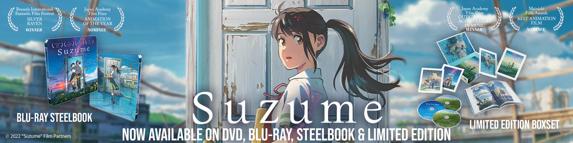 Suzume is now available on DVD, Blu-ray, Steelbook and Limited Edition Boxset
