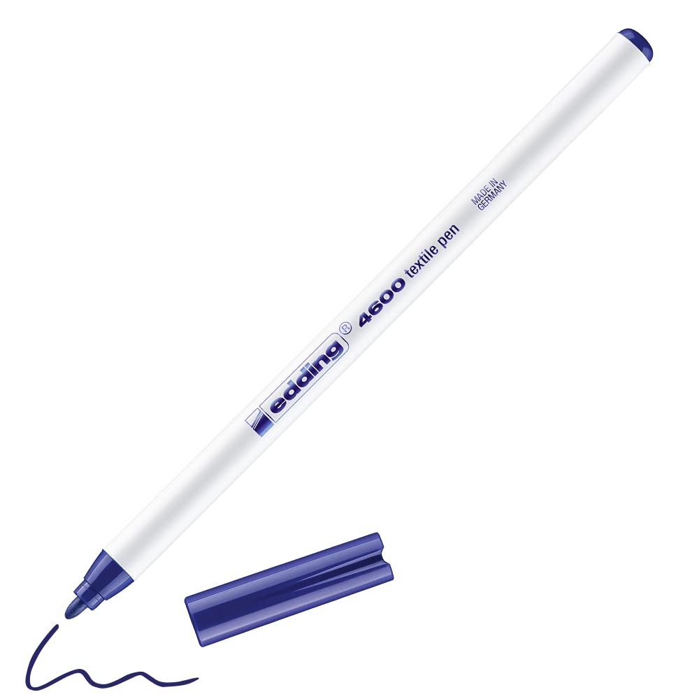 edding 4600 TEXTILE Markers, Bullet Tip, 1.0 mm, Blue