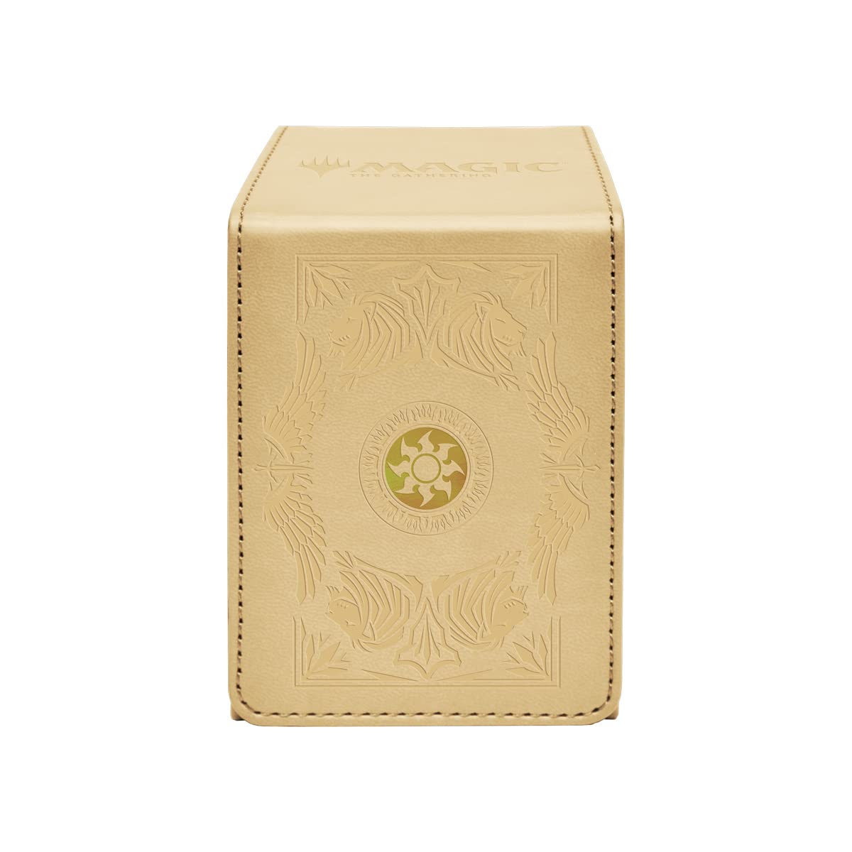 Ultra Pro - Magic: The Gathering Mana 7 Alcove Flip Deck Box Plains - Protect Your Cards While On The Go and Show Up to Battle in Style Featuring Vibrant Full-Colour & Debossed Design