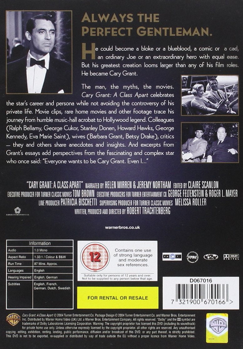 Cary Grant`s A Class Apart DVD