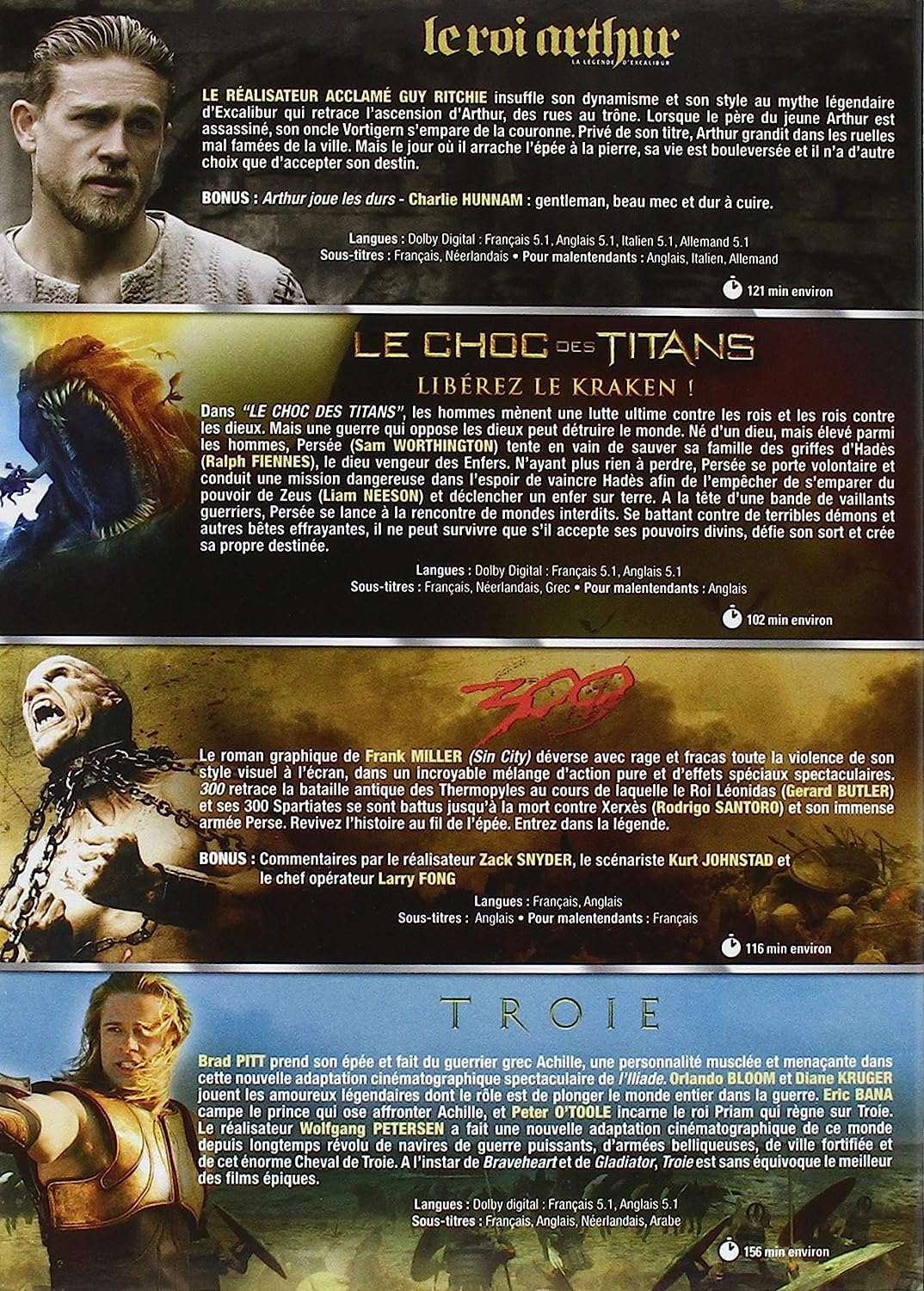 Coffret guerriers de légende 4 films