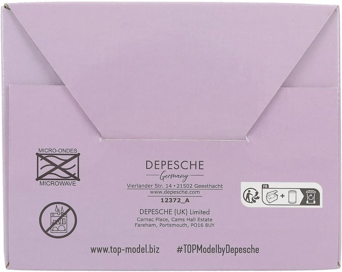 Depesche 12372 TOPModel Ballet Mug in Matt White with Model Motif, Lettering and Stars, Drinking Cup with Porcelain Handle, Capacity: Approx. 250 ml, Multi-Coloured