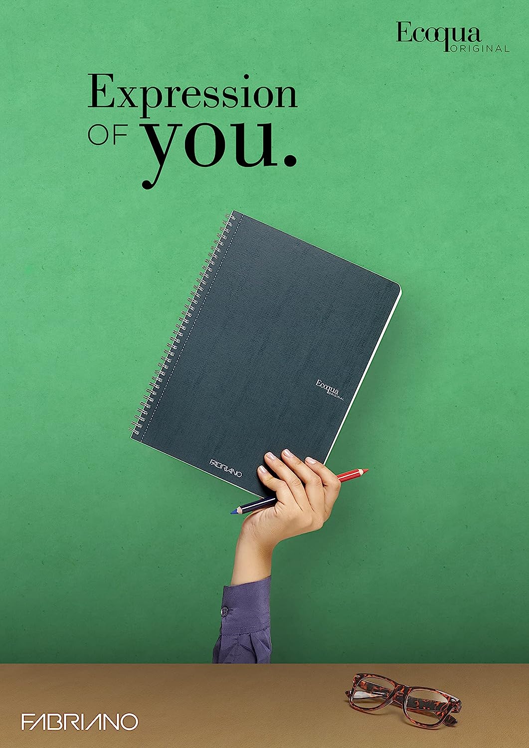 Fabriano Ecoqua Original Spiral-Bound Notebook, Flamingo