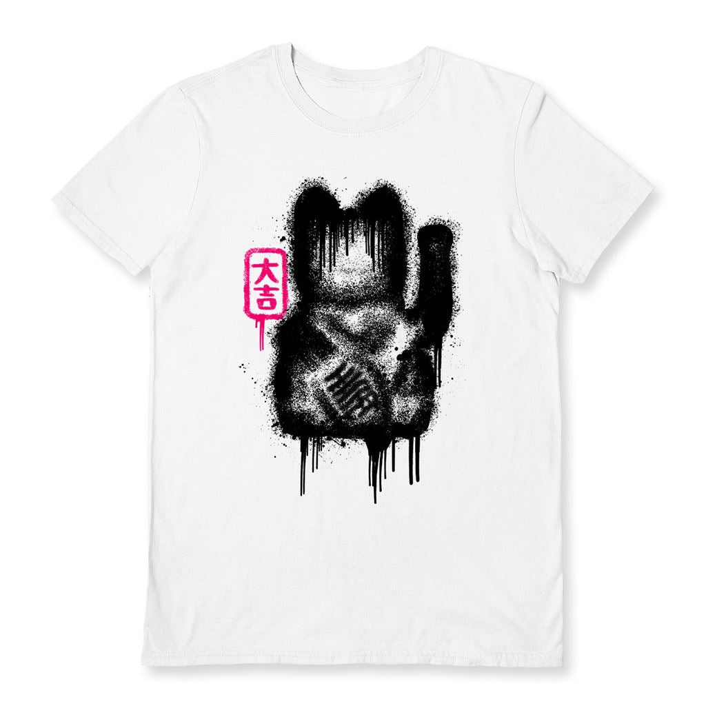 ROCKET MAN (LUCKY CAT SPRAY) WHITE UNISEX T-SHIRT