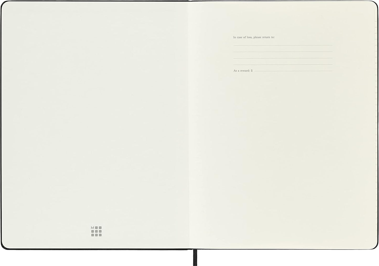 Moleskine Monthly Planner 2023, 12-Month Diary, Monthly Notebook with Hard Cover, Large Size 13 x 21 cm, Colour Black Hard XL BK - Black