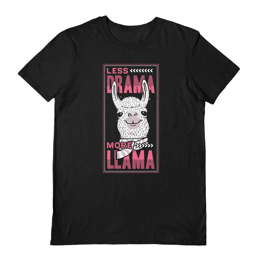 EDUELY (LESS DRAMA MORE LAMA) BLACK UNISEX T-SHIRT