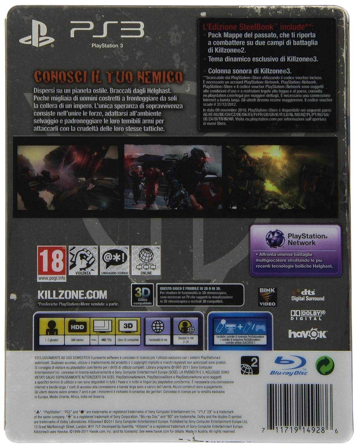 PS3 KILLZONE 3 COLLECTORS ED.