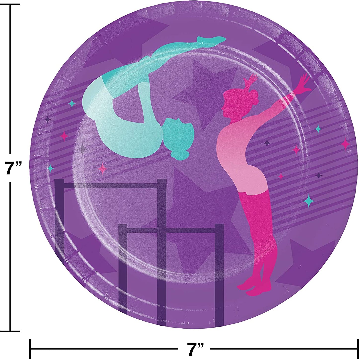 Creative Converting: Plt7 Ss 12/8Ct Gymnastics Party Qs